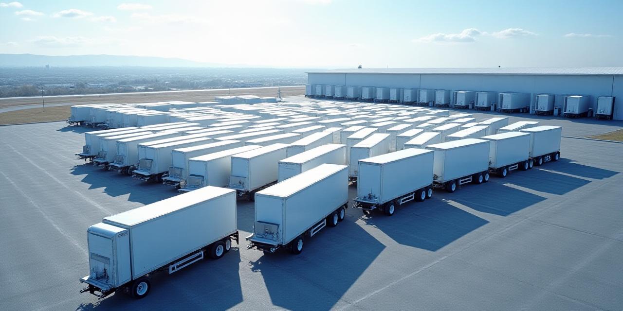 Modern logistics warehouse birds eye view